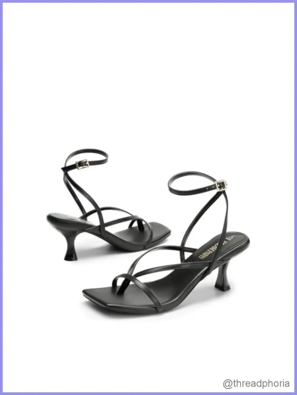 Strappy Kitten Heel Sandals Square Open Toe with Ankle Strap for Wedding Guest